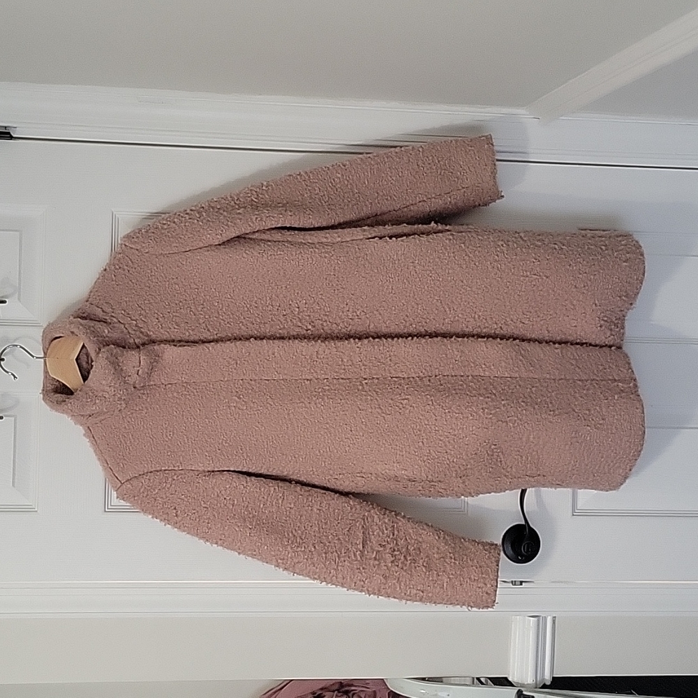 Old Navy Pink Boucle Funnel Neck Coat Jacket sz small